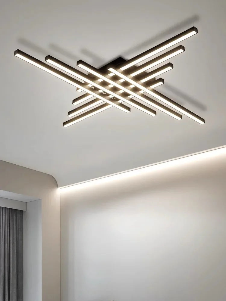 Afralia™ Linear LED Ceiling Lamp for Living Room Bedroom Lighting Fixtures