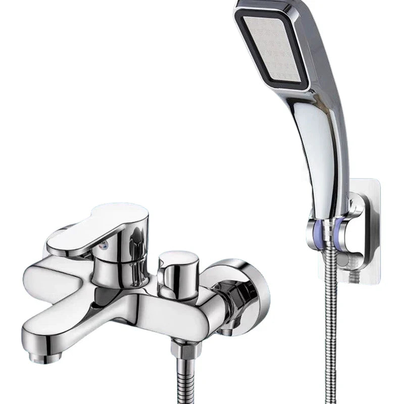 Afralia™ Triple Shower Faucet Hot Cold Water Brass Bath Mixer Set