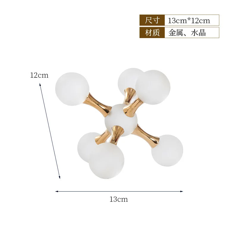 Afralia™ Crystal Ball Molecule Geometric Metal Ornament Home Decor