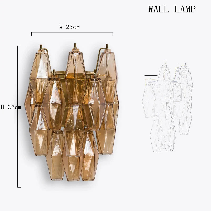Afralia™ Elegant Murano Amber Glass LED Chandelier for Dining Room