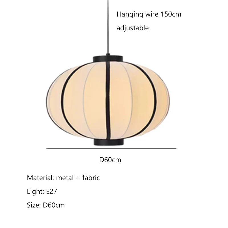Afralia™ Fabric Lantern Chandelier Pendant Lights for Nordic Minimalist Decor