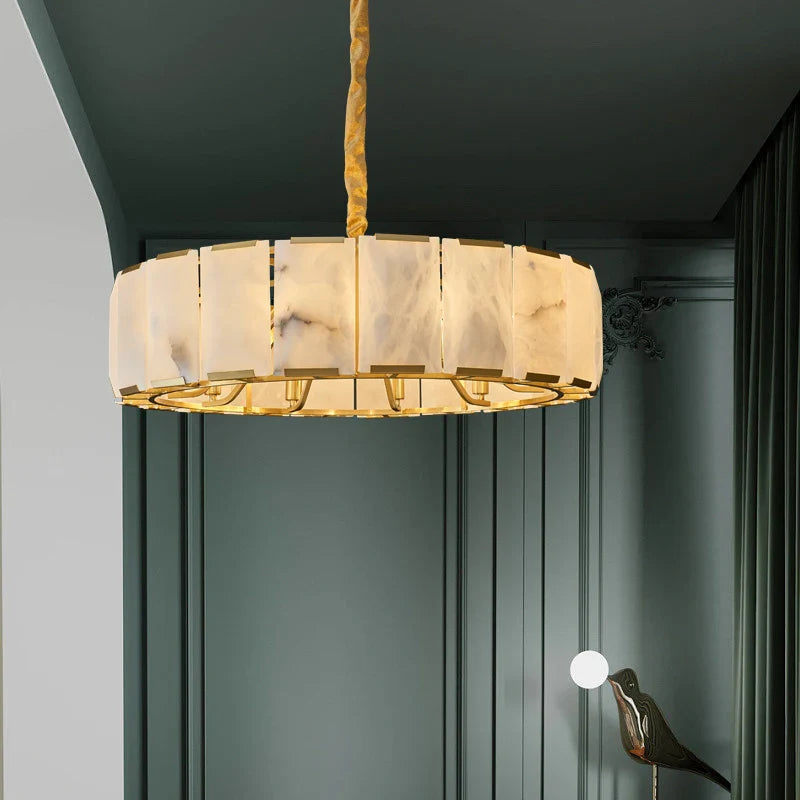 Afralia™ Marble Copper Chandelier: Elegant Modern Luxury Lighting for Living Room, Bedroom & Dining