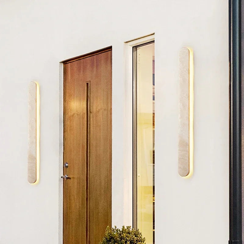 Afralia™ Courtyard LED Wall Sconce - Modern Natural Stone Outdoor Waterproof Lamp