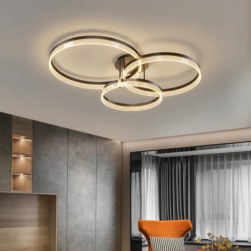 Afralia™ Modern Minimalism Round Ring Ceiling Lamp LED Lighting Fixture