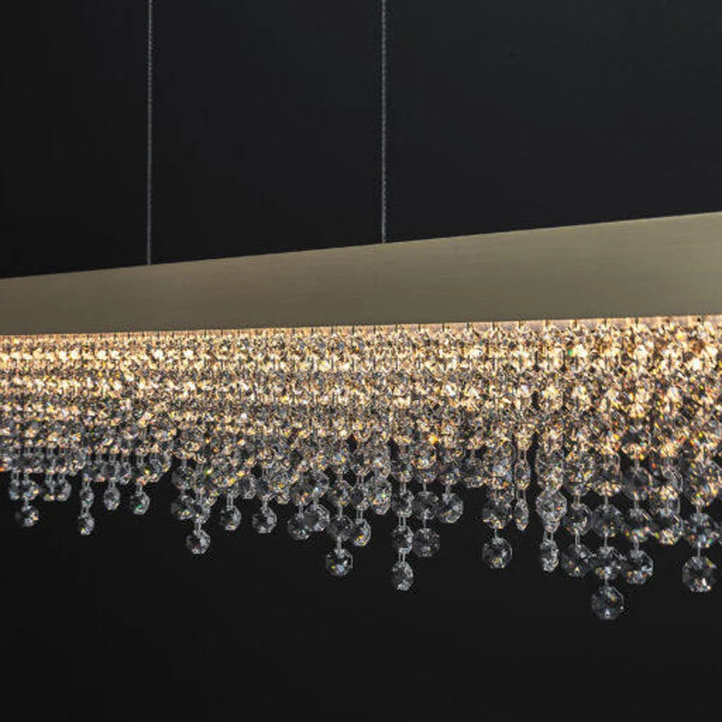 Afralia™ Teardrop Crystal LED Chandelier - Italian Gold Black Chrome, Indoor Lighting for Dining Room