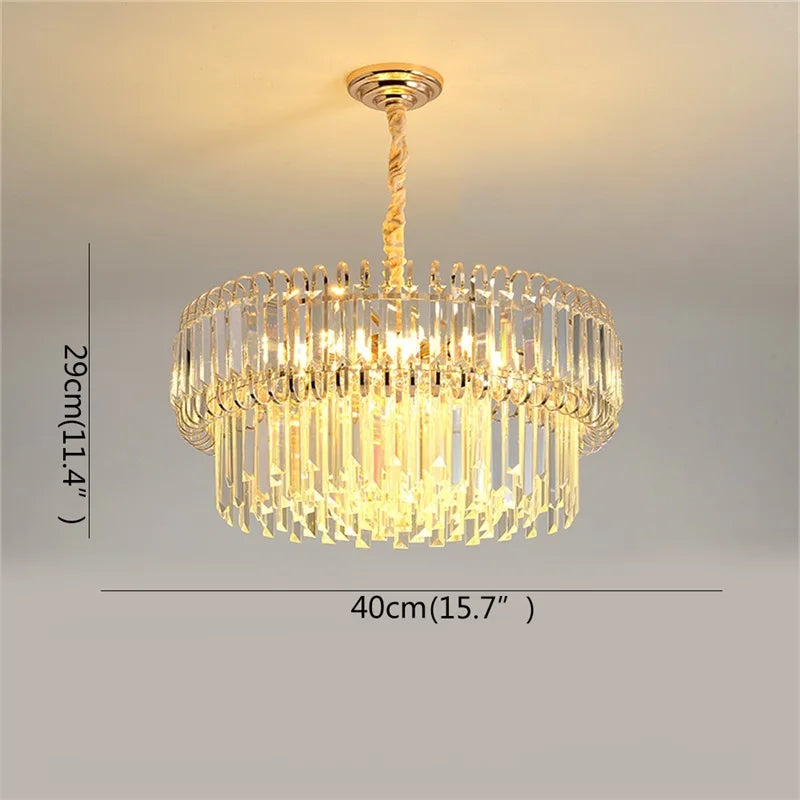 Afralia™ Light Luxury Crystal Chandelier for Dining, Living, & Bedroom - Modern, Simple Design