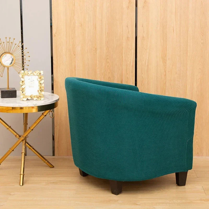 Afralia™ Plain Fleece Stretch Round Sofa Cover Slipcover