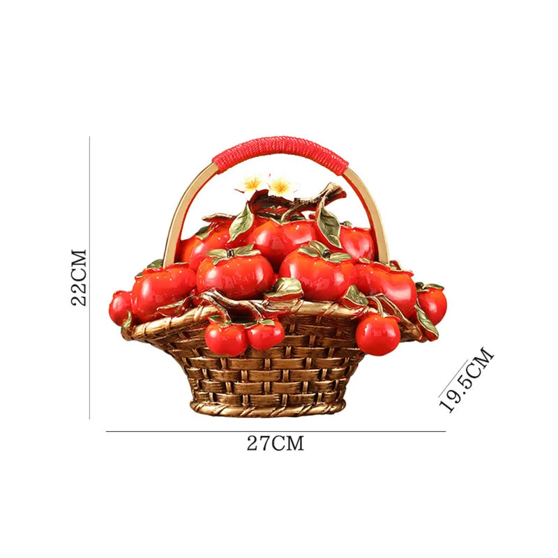 Afralia™ Persimmon Tree Apple Fruit Basket Home Decoration Figurines