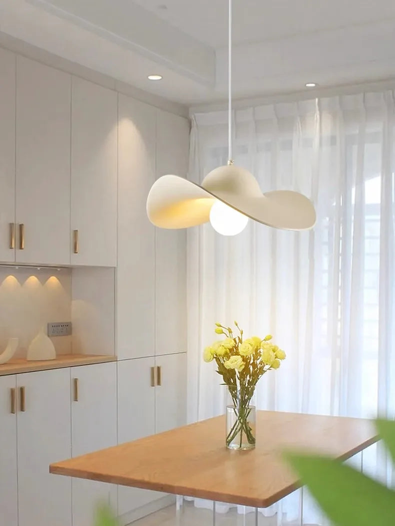 Afralia™ Nordi Cream Pendant Lights Hat Chandelier for Home Decor