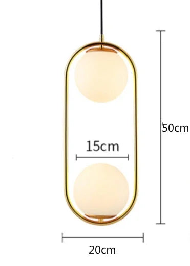 Afralia™ Modern Minimalist Metal Pendant Light Glass Ball Kitchen Living Room Decor