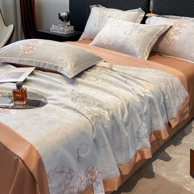 Afralia™ Luxury Floral Summer Quilt Comforter - Soft, Skin-Friendly & Machine Washable