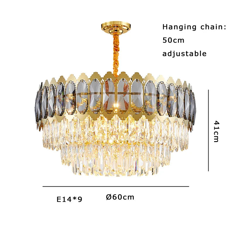 Afralia™ Crystal Ceiling Chandelier for Modern Living Room Decor