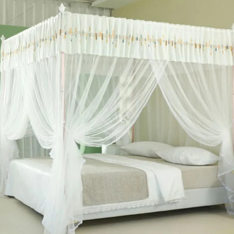 Afralia™ Large Space Mosquito Net with Bracket. Encrypt Mesh, Insect-Proof Bed Curtain for Household.