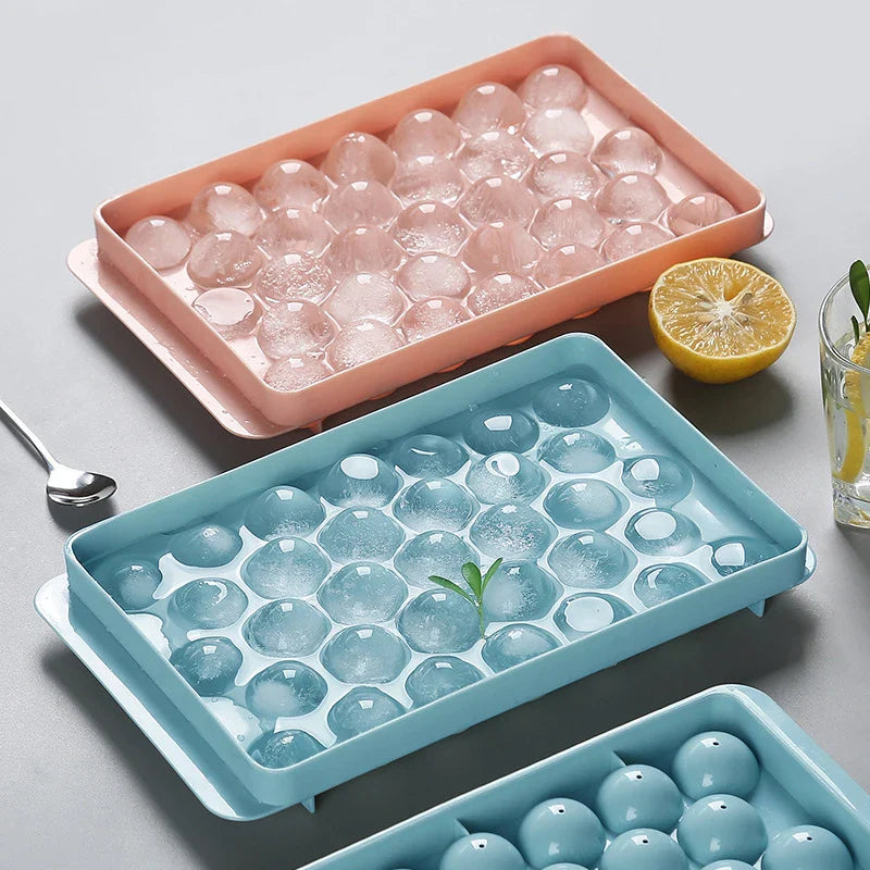 Afralia™ Round Ice Cube Mold with Lid - Creative Kitchen Gadget for Making Ice and More