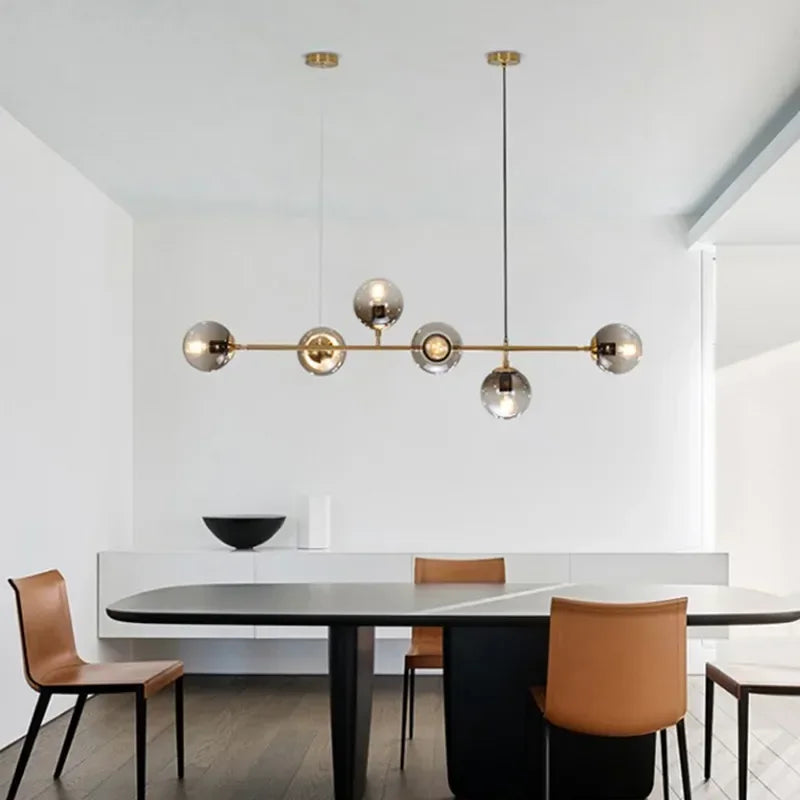 Afralia™ LED Glass Pendant Chandelier: Modern Nordic Style for Dining Room, Bedroom Decor