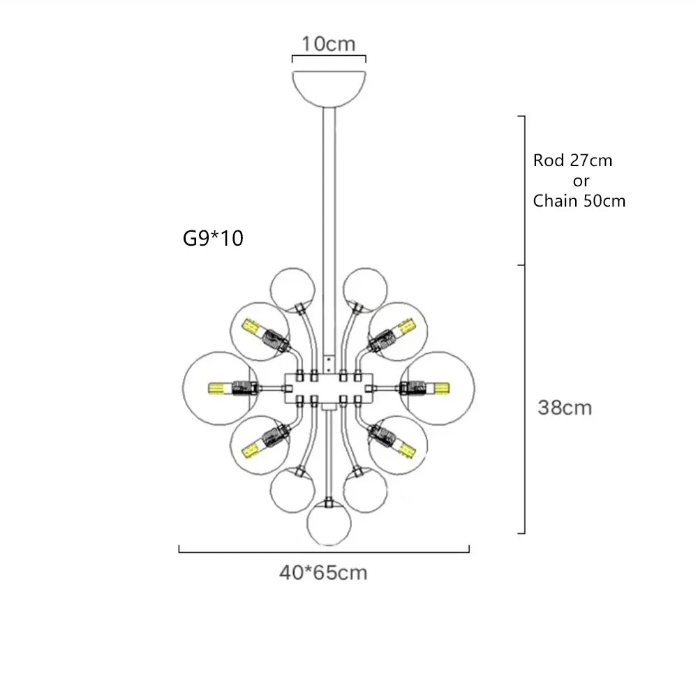 Afralia Glass Bubble Ceiling Chandelier LED Living Room Bedroom Decor Minimalist Hanging Lamp