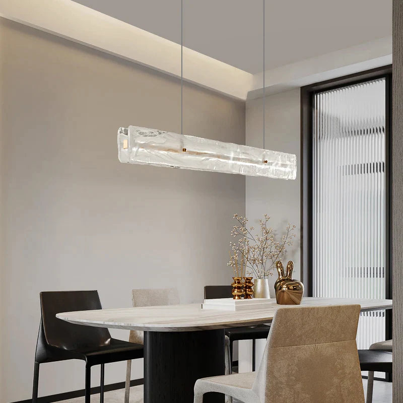 Afralia™ Long Strip LED Chandelier: Modern Luxury Table Lamp for Dining, Bar, and Front Desk