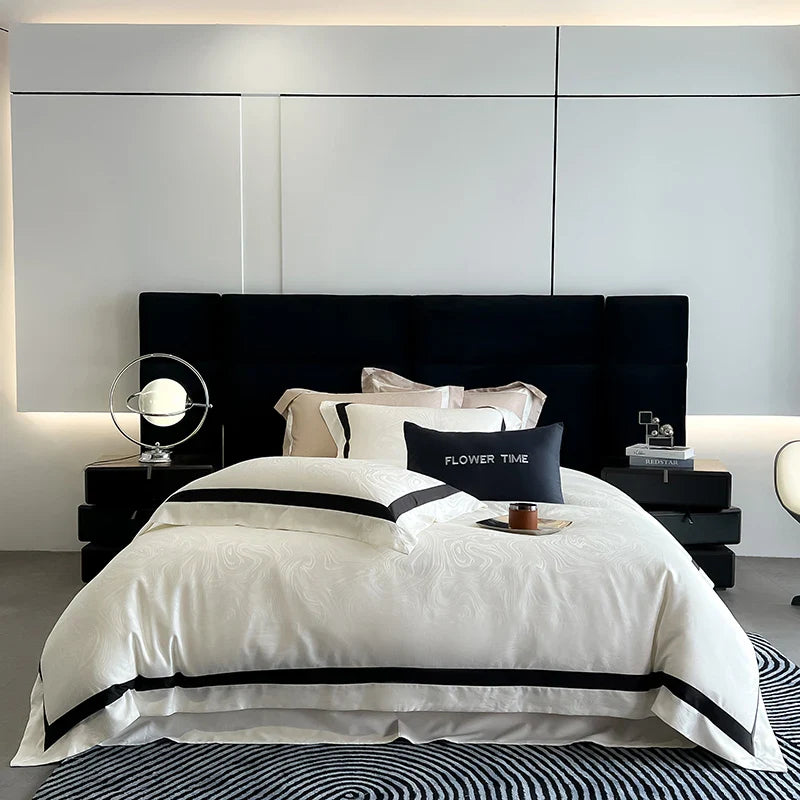 Afralia™ Silky Cool Cotton Jacquard Bedding Set with Luxe Lyocell, Soft & Breathable Quality