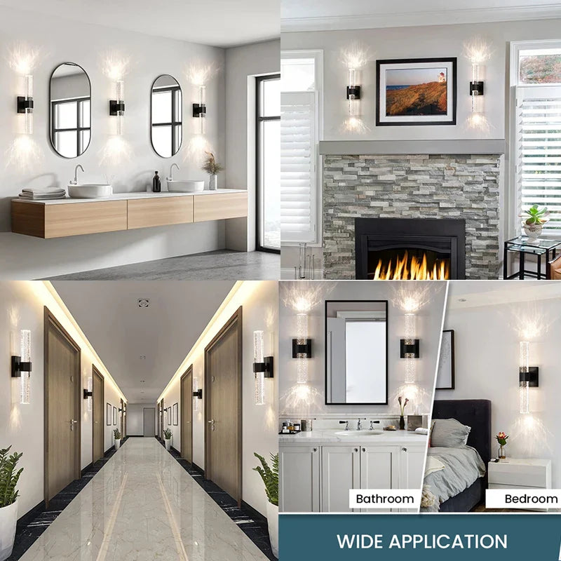Afralia™ Nordic Crystal Wall Sconce for Bathroom Dresser Living Room Bedroom Lighting décor