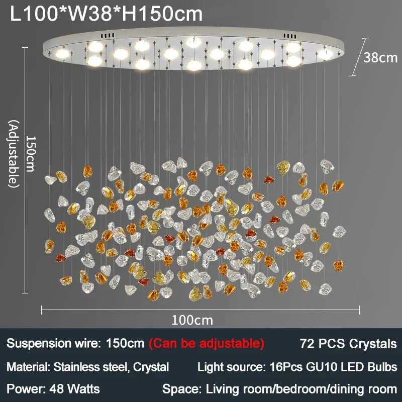 Afralia™ LED Crystal Chandelier: Designer Art Luxury Lighting for Living Room, Kitchen & Restaurant