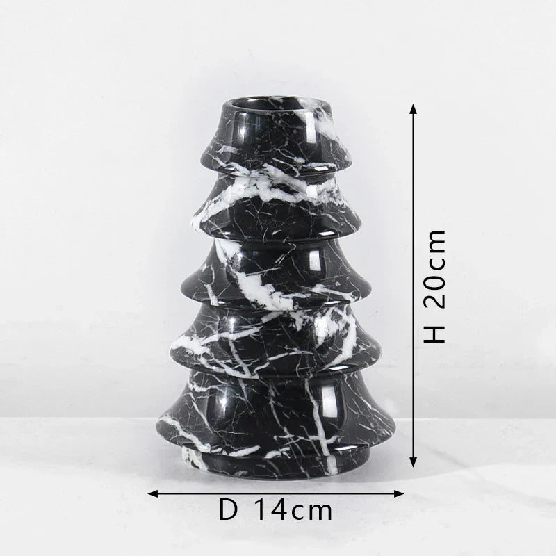Afralia™ Christmas Tree Marble Vase for Living Room Entryway Mantel Decor