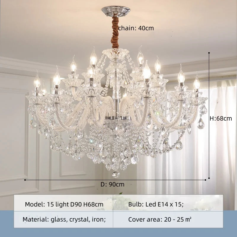 Afralia™ White Glass Chandelier with LED Lights for Living Room and Bedroom