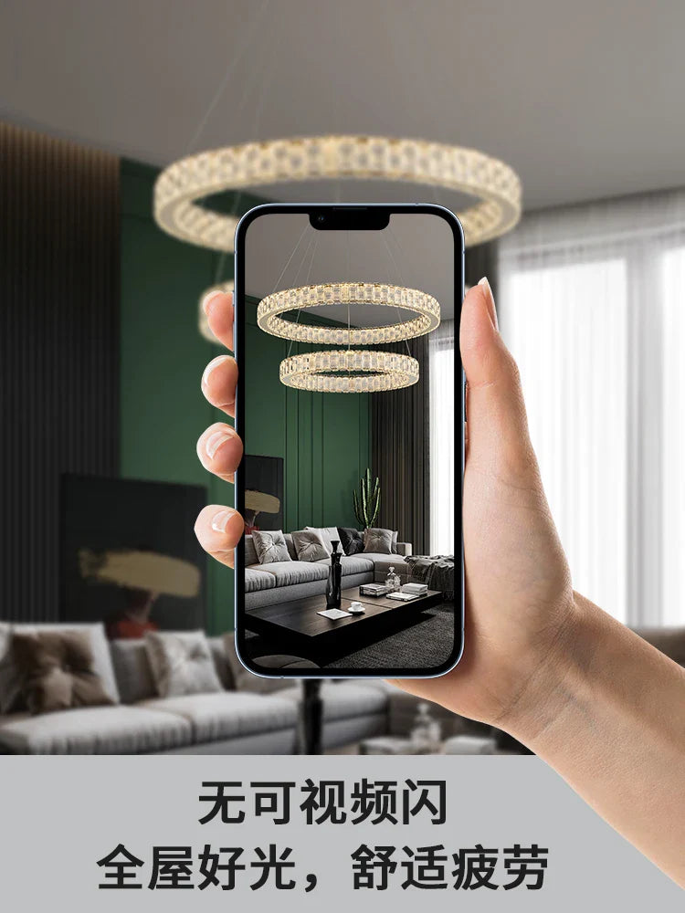 Afralia™ Luxury Crystal Pendant Chandelier - Modern Nordic LED Indoor Lighting Fixture