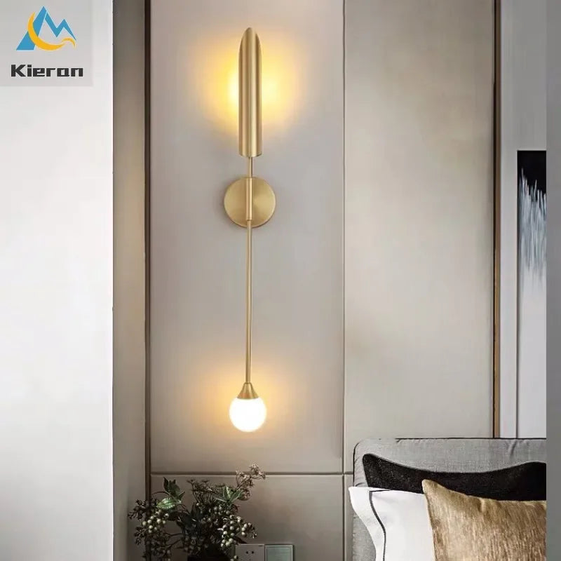 Afralia™ Modern Glass LED Wall Lamp for Bedroom Restaurant Hotel Living Room Decoration