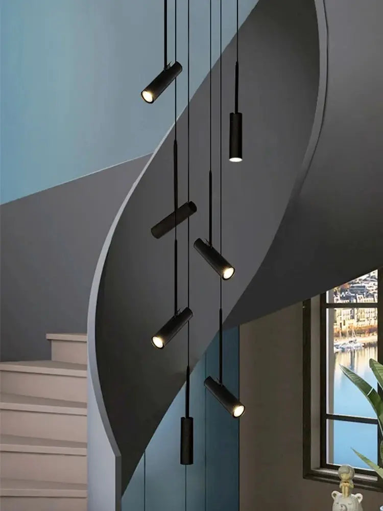 Afralia™ Modern LED Spotlight Chandelier for Kitchen, Living Room, and Staircase