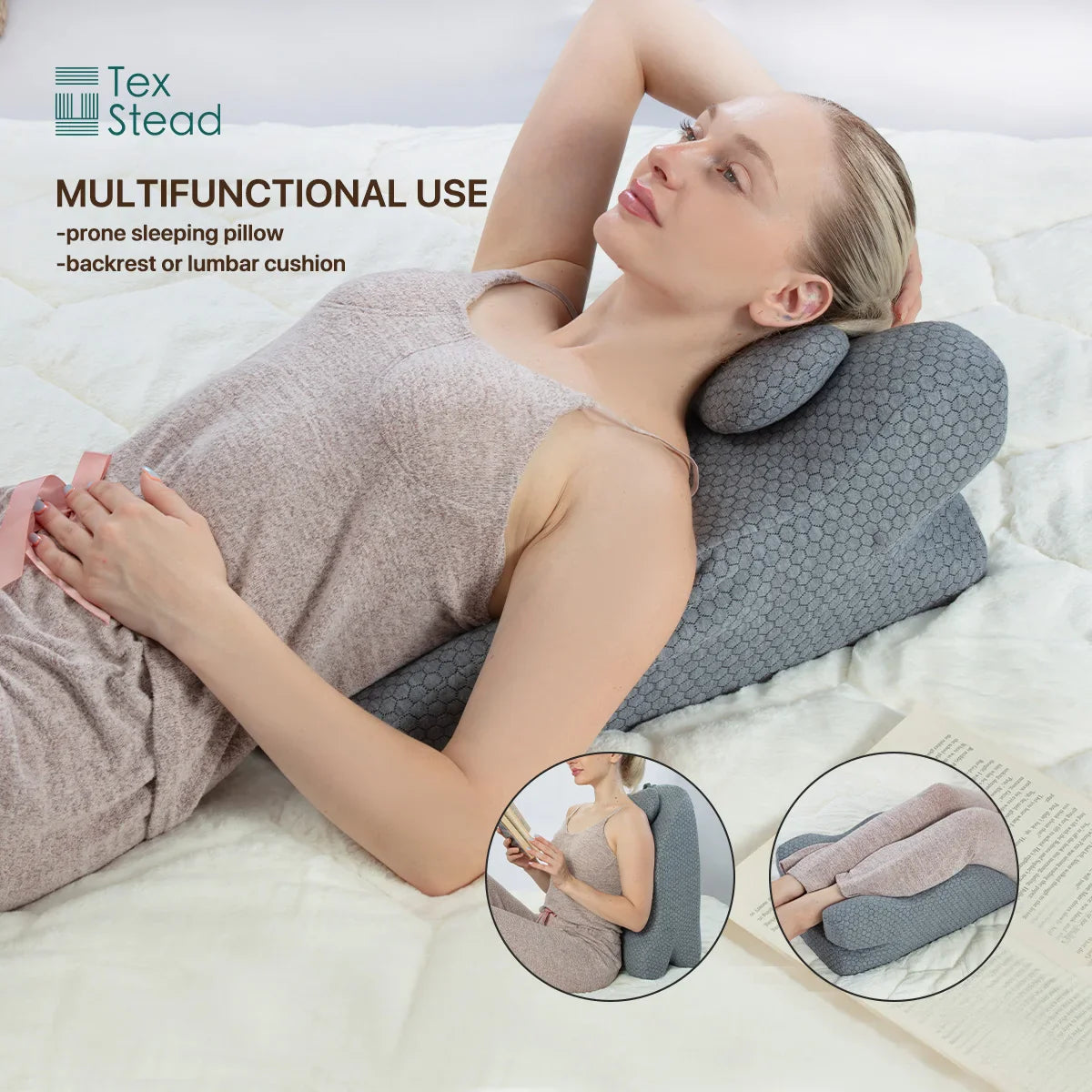 Afralia™ Memory Foam Bed Wedge Pillow for Back and Neck Pain Relief