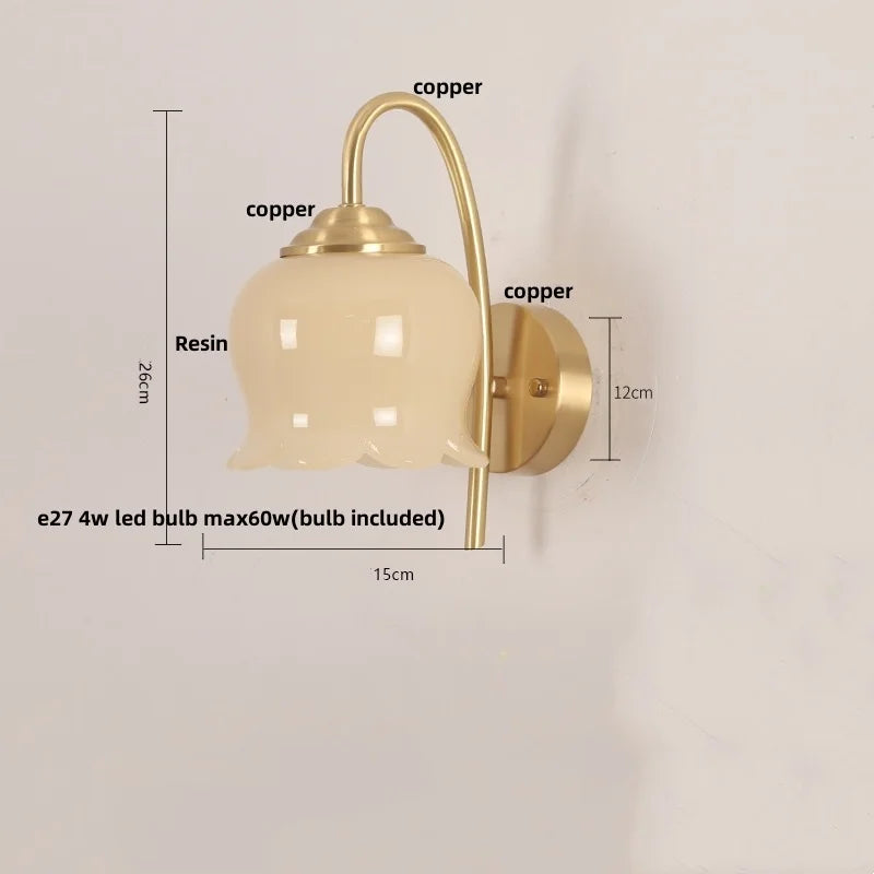 Afralia™ Copper LED Wall Sconce - Modern Nordic Bedroom Light Fixture