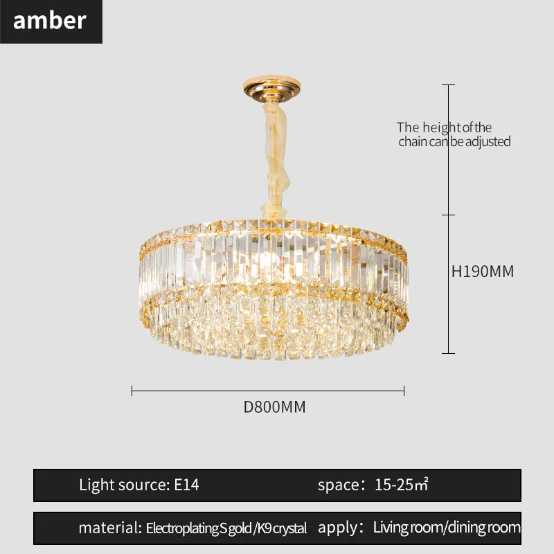 Afralia™ Crystal Chandelier: Elegant Modern Lighting for Living Room, Bedroom, and Restaurant.