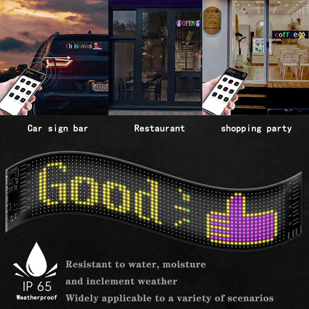 Afralia™ LED Matrix Panel: Bluetooth Programmable Logo Display for Car Windows
