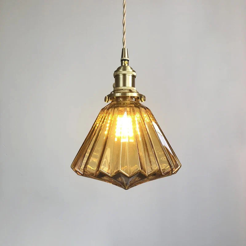 Afralia™ Brass Pumpkin LED Pendant Light - Japanese Style Bedroom Suspension