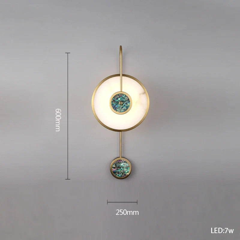 Afralia™ Seashell Crystal LED Dimmable Wall Light for Bedroom & Living Room