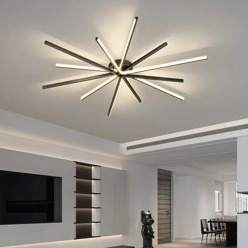 Brass LED Ceiling Lights Gold Back Living Room Bedroom Modern Lamp Afralia™