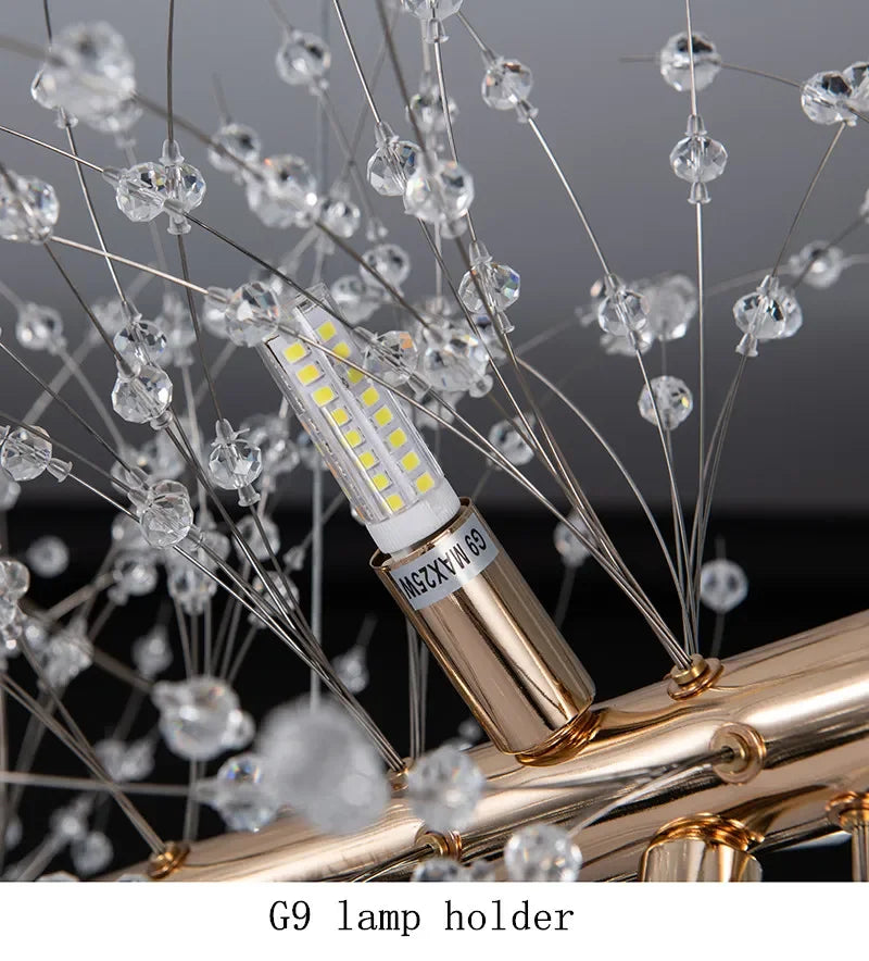 Afralia™ Dandelion LED Crystal Chandelier for Living Room Dining Decoration
