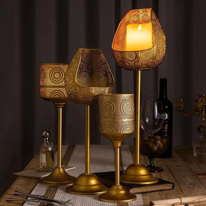 Afralia™ Romantic Wrought Iron Candlestick for Elegant Home Decor & Candlelit Dinners