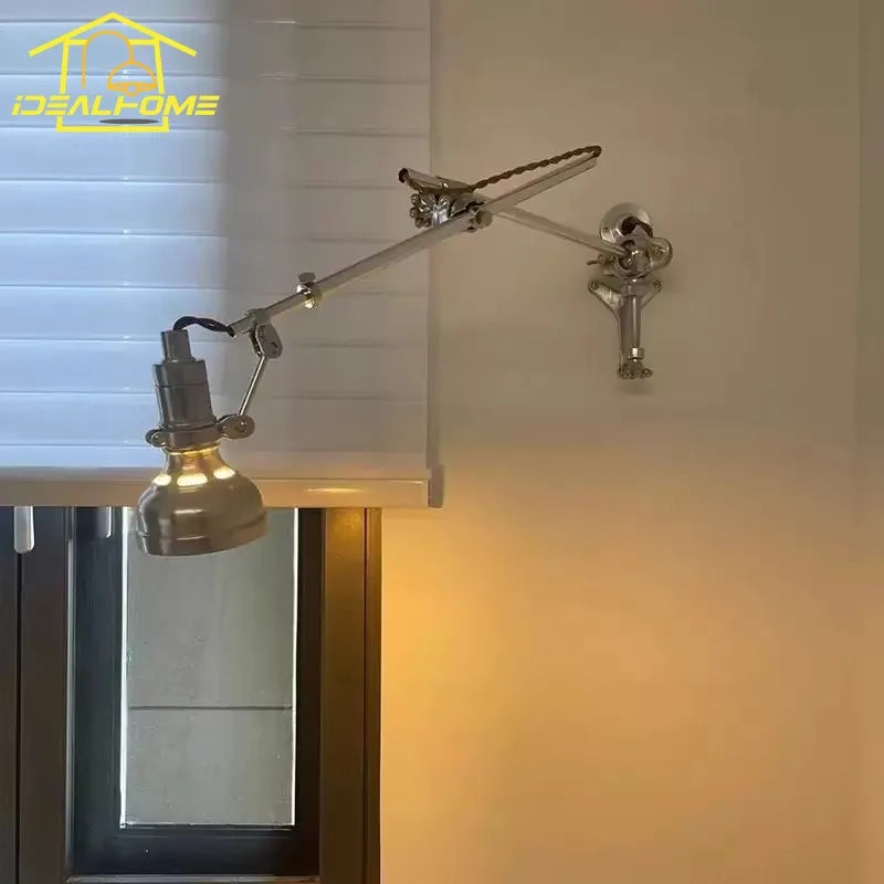 Afralia™ Swing Arm LED Wall Lamp Bauhaus Style Retro Decor Bedroom Study Cafe