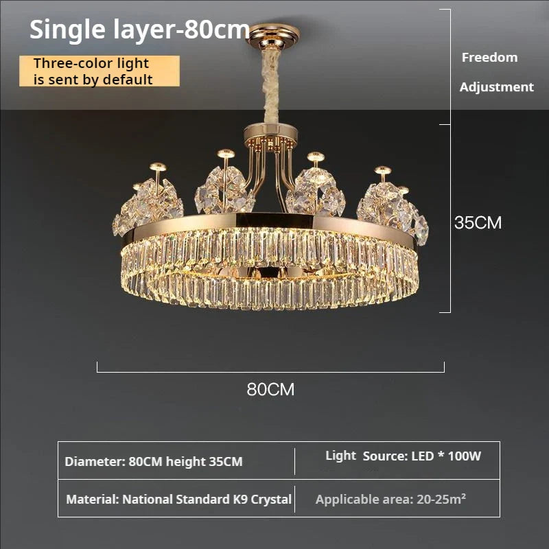 Afralia™ Crystal Chandelier: Postmodern Light Luxury Double-Layer Pendant for Home Living Room