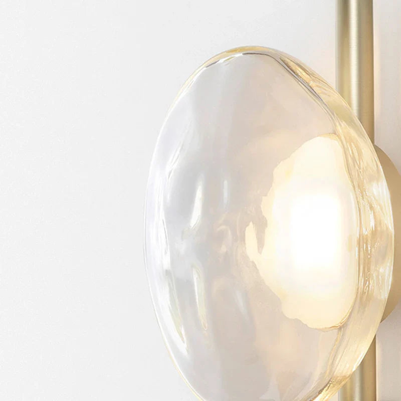 Afralia™ Nordic Glass Wall Light 20cm Gold/Black Metal Sconce