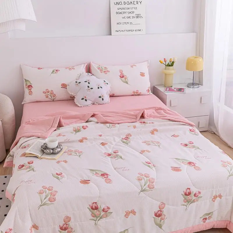 Afralia™ Summer Soybean Fiber Quilt: Cool Air Conditioning Blanket for Home & Office