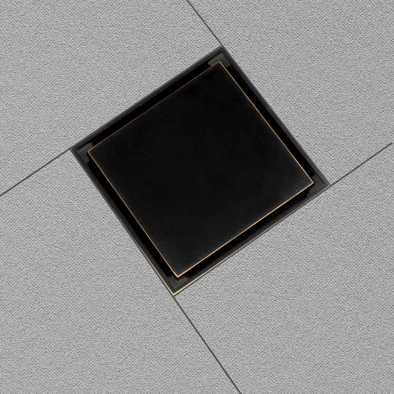 Afralia™ Square Tile Insert Shower Floor Drain, 10CMX10CM, Deodorant Grate for Bathroom Concealed Floor