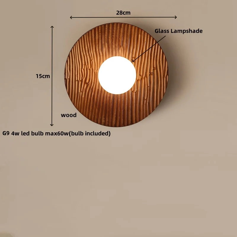 Afralia™ Wood LED Wall Lamp Sconce Modern Home Decor for Dining Room & Bathroom