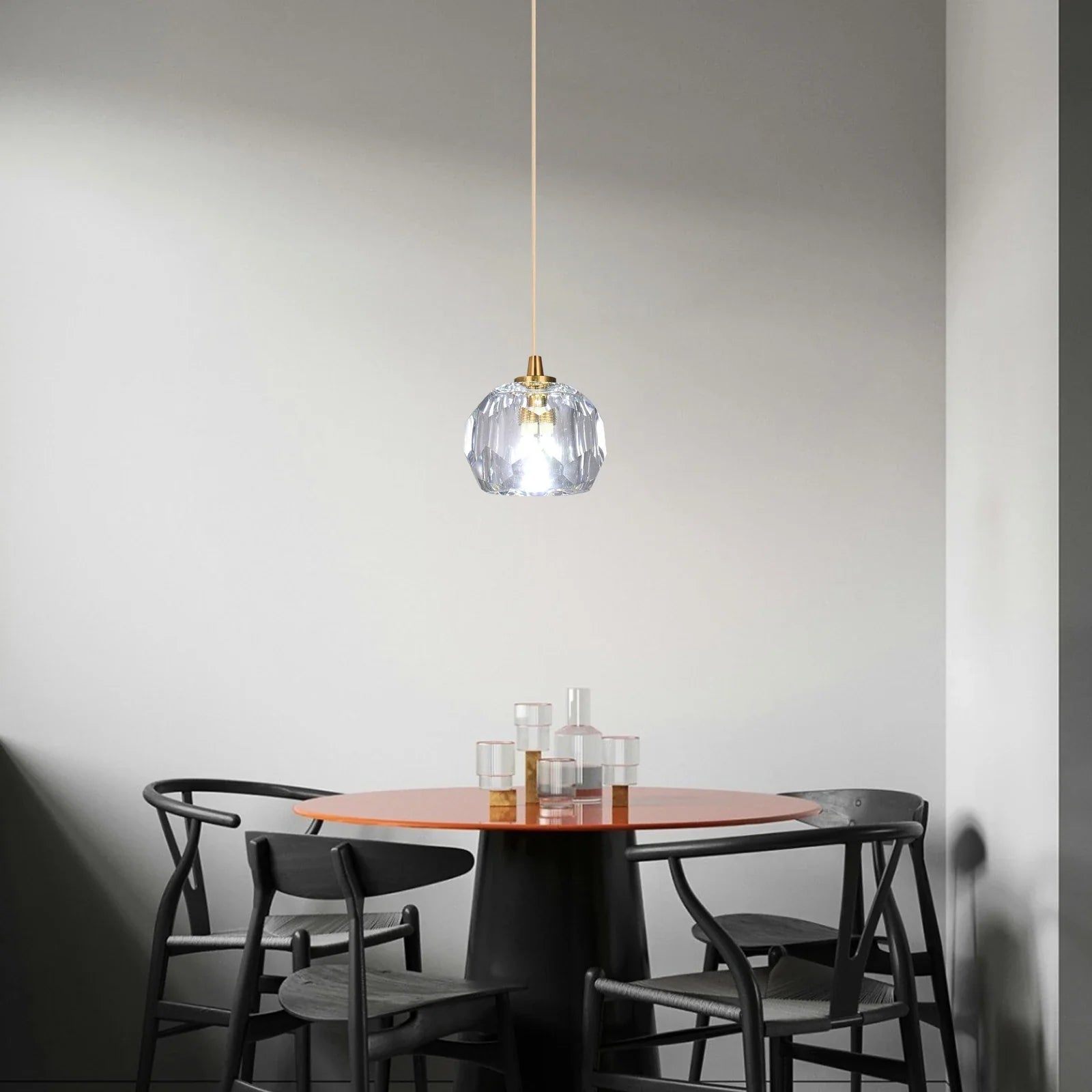 Afralia™ Crystal Pendant Light with Adjustable Height for Kitchen Island BedRoom Aisle Decor