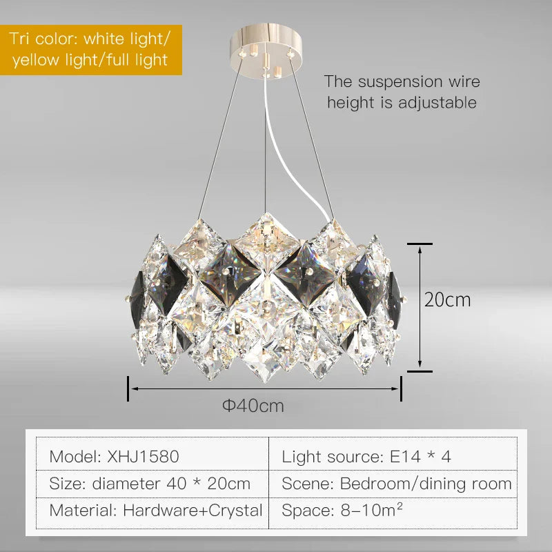 Afralia™ Crystal Chandelier: Postmodern Luxury Pendant for Living Room, Bedroom, and Restaurant
