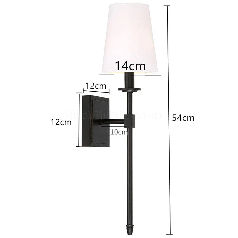 Afralia™ Rustic Industrial Wall Sconce with Textile Shade and LED Lights