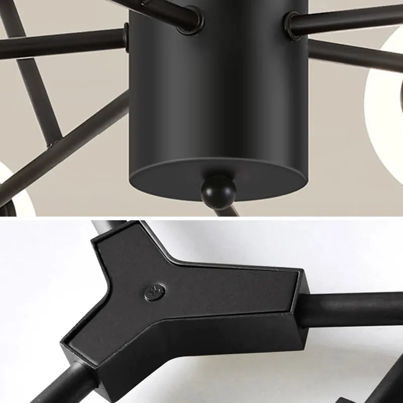 Afralia™ Nordic Black Glass Ball Ceiling Chandelier for Living Room Kitchen Bedroom Dining Home Décor