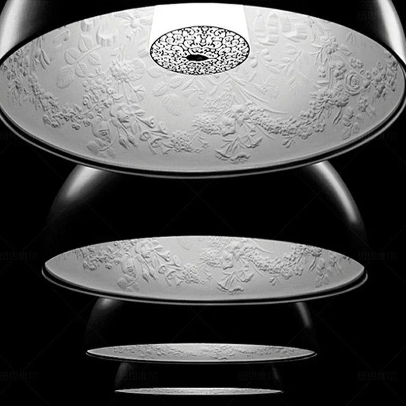 Afralia™ 3D Sky Garden Resin Chandelier with LED Lights in Black, White, Golden, and Coffee Colors