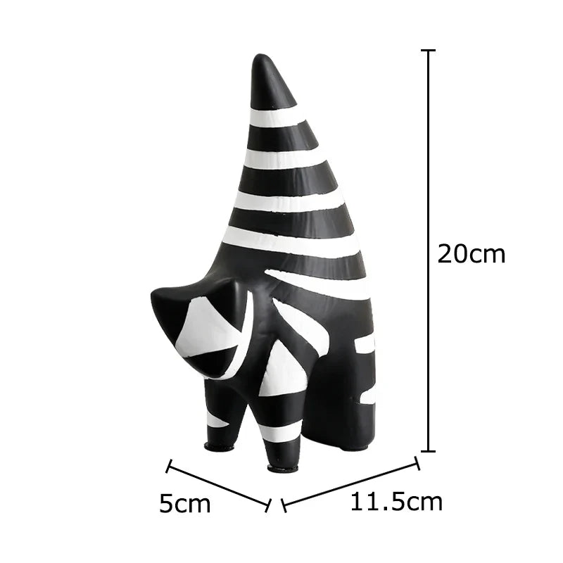 Afralia™ Striped Kitten Sculpture - Desk Decoration Resin Cat Statue for Room Aesthetics